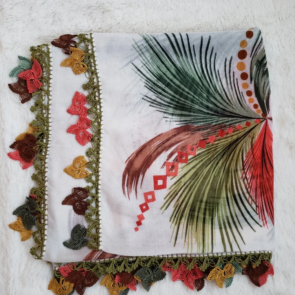 Exotic Handmade Needle Lace Scarf - Picture 2 of 4